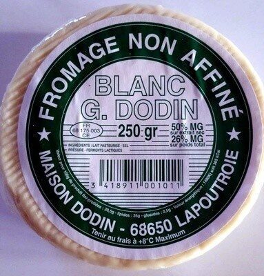 Fromage Non Affiné Blanc (26% M.G) - Produit