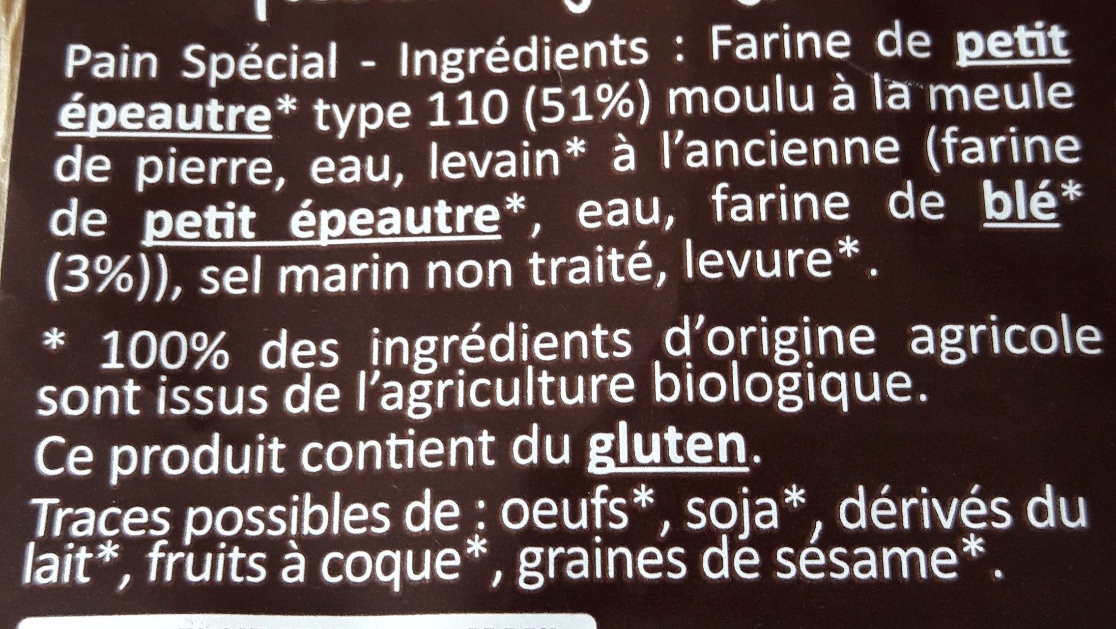 Pain Petit Épeautre - Ingredients - fr
