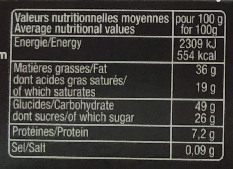 Assortiment de chocolat noir 70% de cacao - Nutrition facts - fr