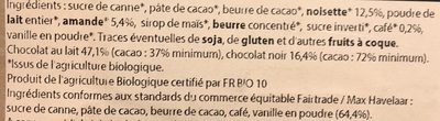 Assortiment chocolat noir et lait - Ingredients - fr