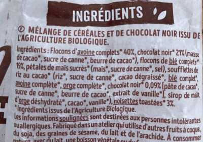 Muesli Chocolat - Ingredients - fr