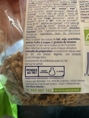 Muesli croustillant Chocolat & Amandes - Recycling instructions and/or packaging information - fr