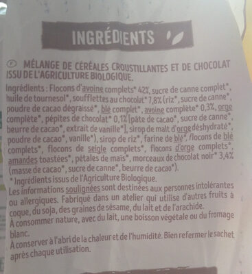 Krounchy chocolat - Ingredients