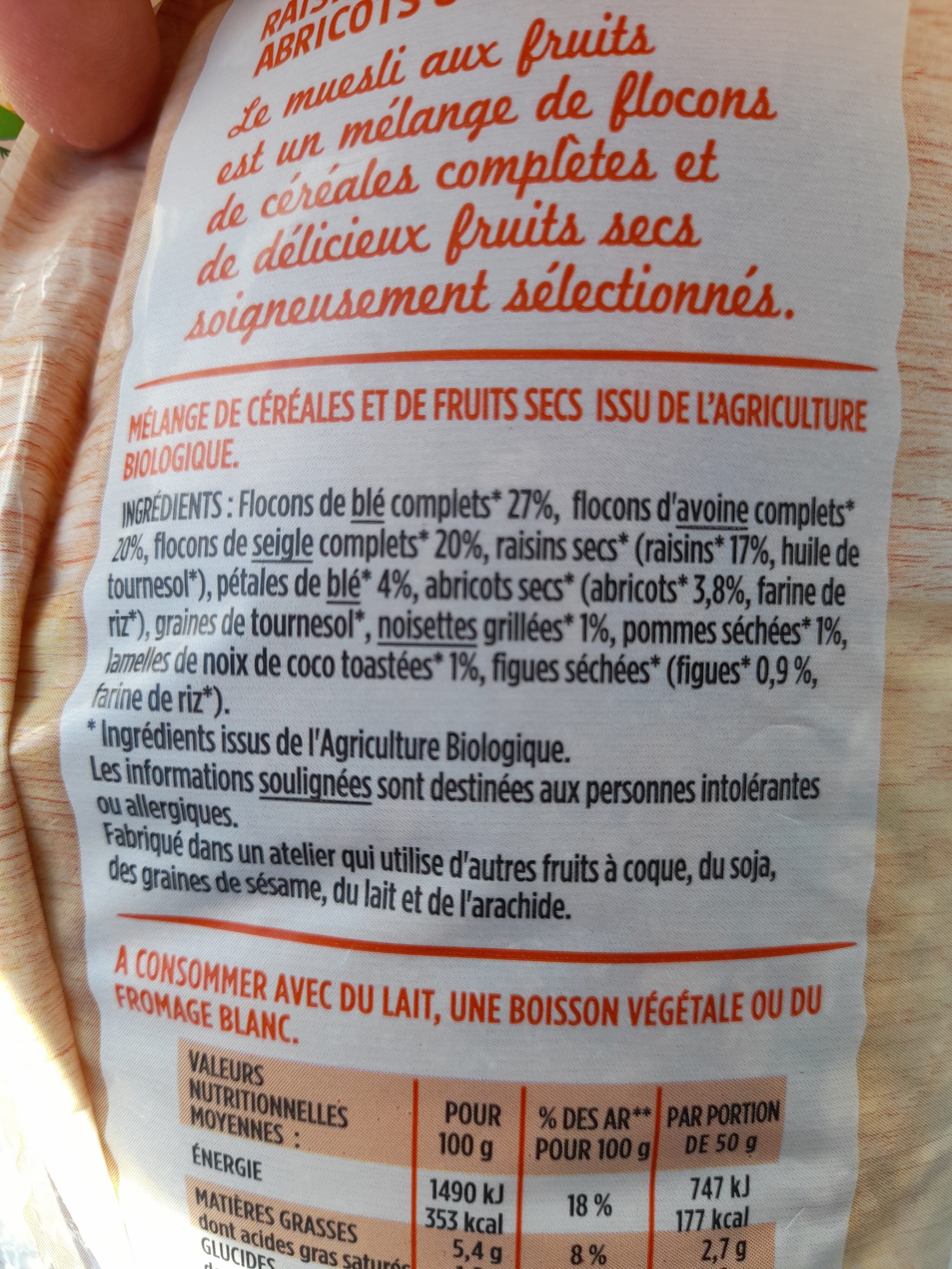 Muesli aux fruits 1kg - Zutaten - fr