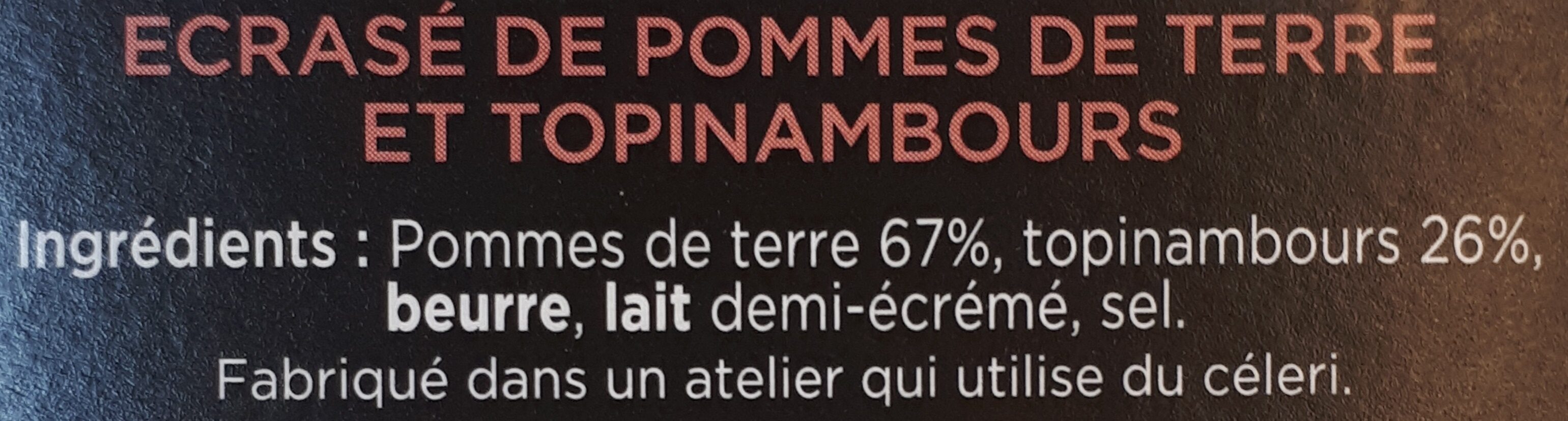 Ecrasé De Pommes De Terre Topinambour Créaline - Ingrediënten - fr