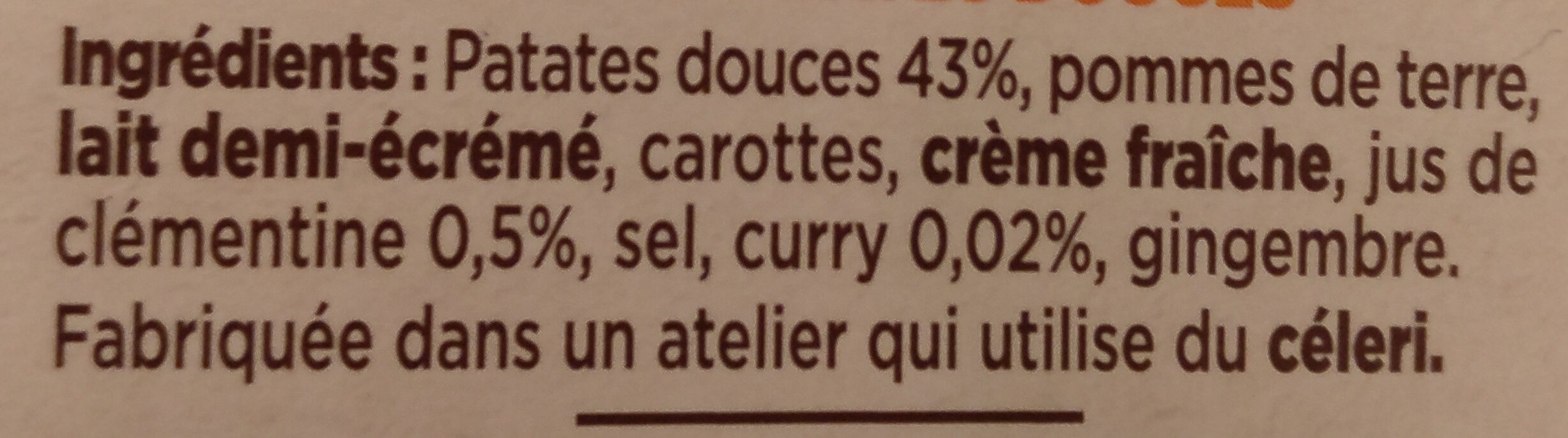Purée de patates douces - Ingrediënten - fr