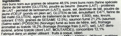12 Mini Black Burgers au Saumon - Ingredients - fr