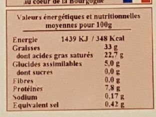 48 escargots de Bourgogne - Nutrition facts - fr