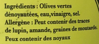 Olives Vertes dénoyautées - Ingredients - fr