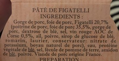 Pâté de figatelli - Ingredients - fr