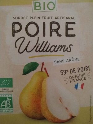 Sorbet plein fruit artisanal - Poire Williams Bio - Produkt - fr