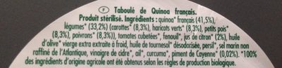 Taboulé quinoa, légumes et citron - Ingrédients