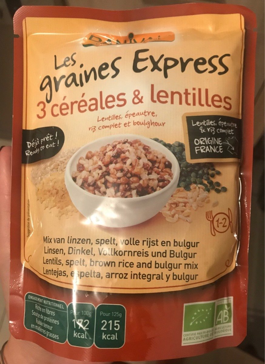 Les graines Express, 3 céréales et lentilles - Produit