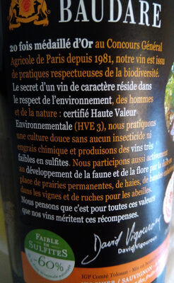 Domaine Baudare blanc sec Viognier Sauvignon - Product - fr