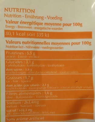 6 fagots d'asperges vertes lardées - Nutrition facts - fr