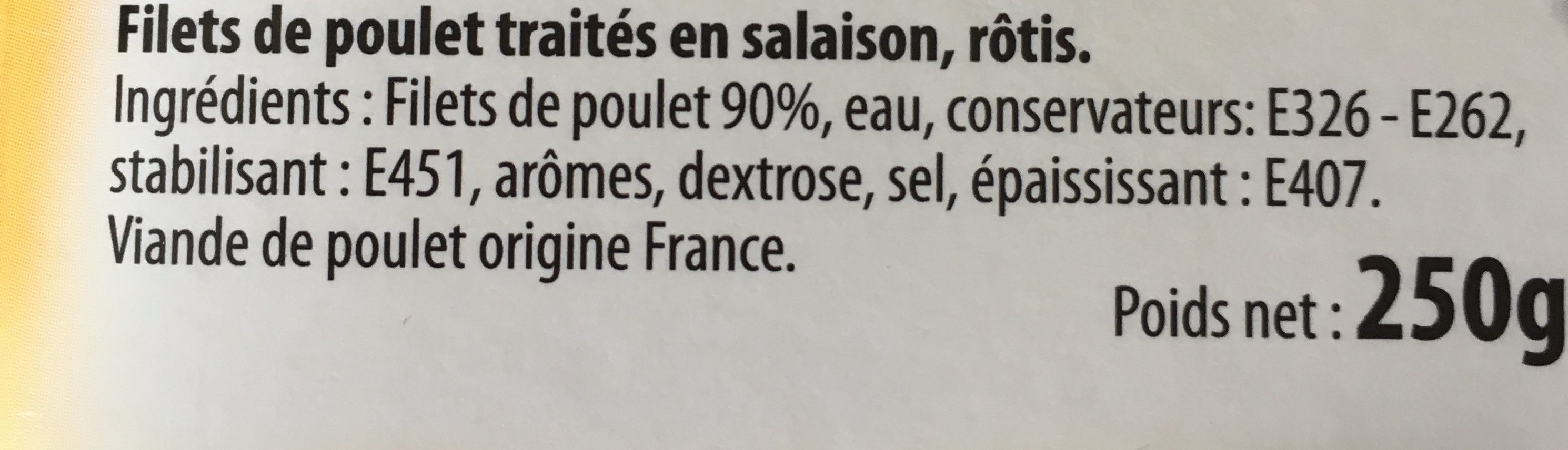 Filet Poulet Rôti - Ingredients - fr