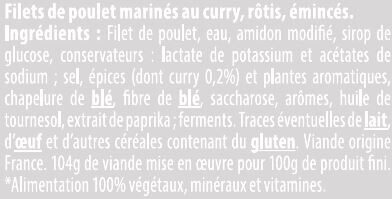 Émincés de Filets de Poulet au curry - Ingrédients