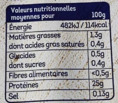 Douce France - Tableau nutritionnel