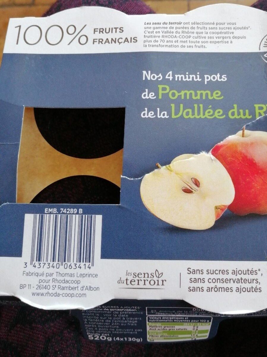 Nos 4 mini pots de pomme de la vallée du rhone - Product - fr