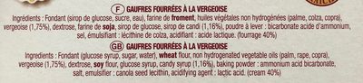 Gaufres fourrées à la vergeoise - Ingredients - fr