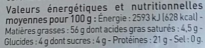 Amandes blanches effilées - Nutrition facts - fr