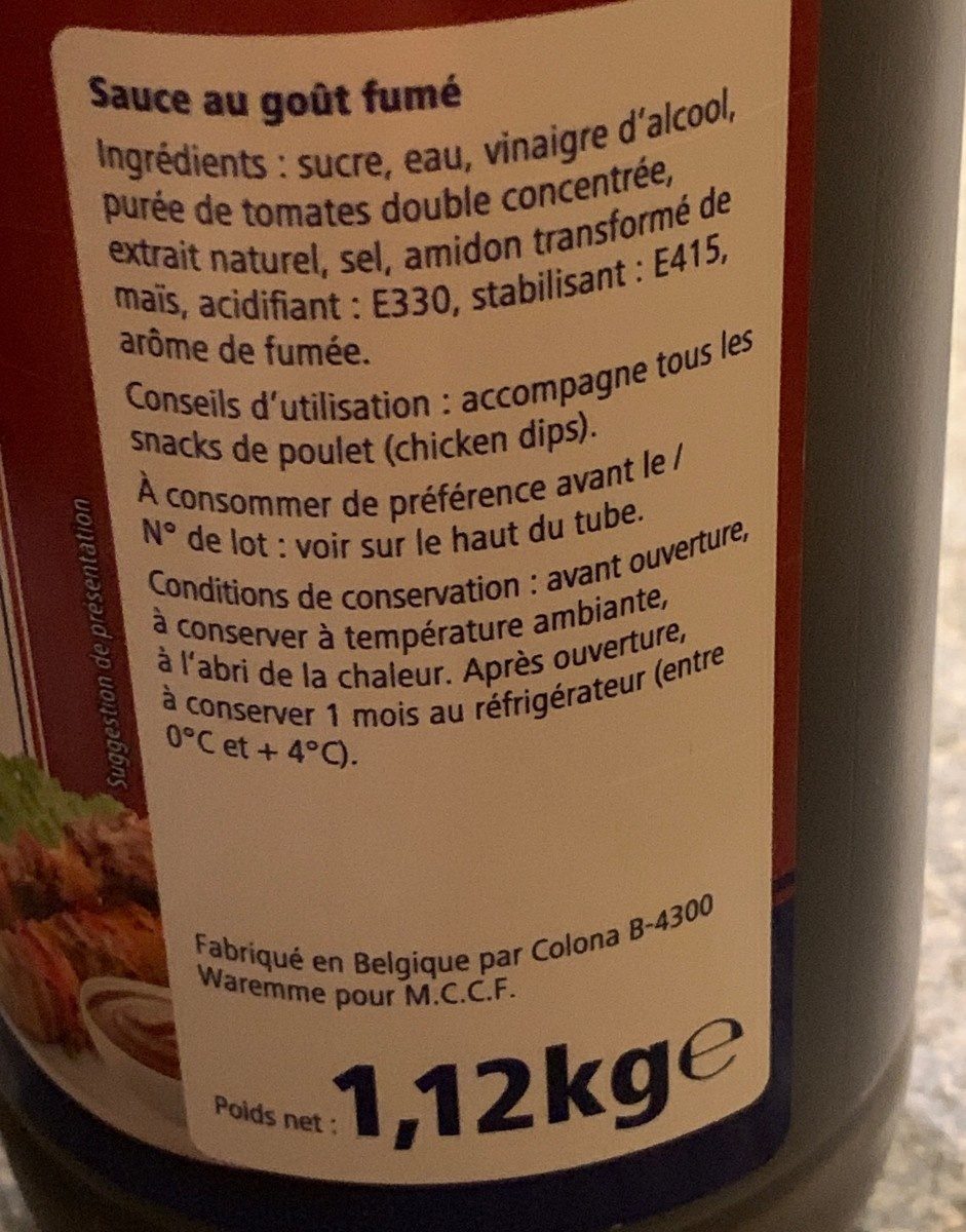 Sauce Barbecue - Ingredients - fr