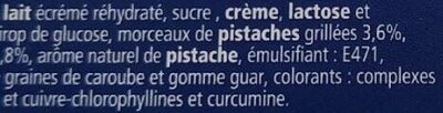 Crème glacée pistache - Ingredients