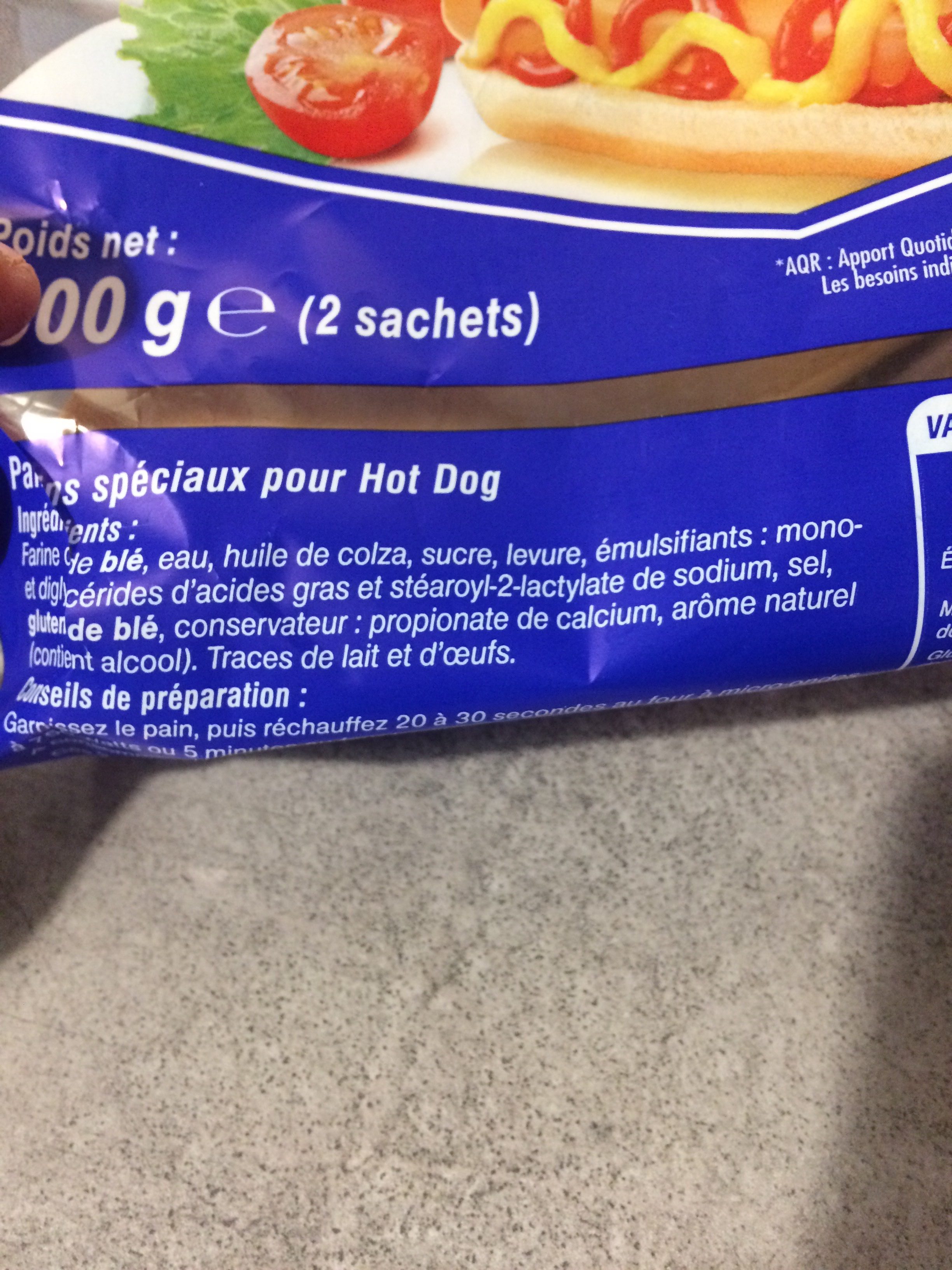 4 pains hot dog fendus - Ingredients - fr