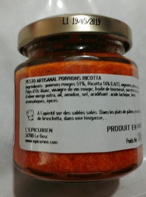 Pesto artisanal poivrons ricotta - Ingrédients
