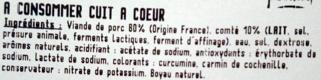 Chipolatas au comté - Ingredients - fr