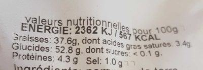 Chips Artisanales - Nutrition facts - fr