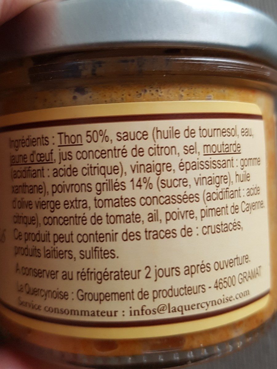 rillettes de Thon aux Poivrons - Ingredients - fr