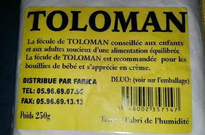 Fécule de TOLOMAN (250g) - Zutaten - fr