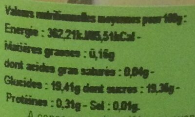 Compote Pomme Biofrais - Nutrition facts