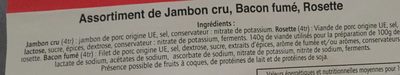 Assortiment de jambon cru, bacon fume, rosette - Ingredients - fr