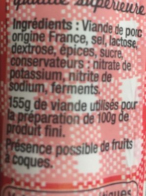 La saucisse sèche - Ingredients - fr
