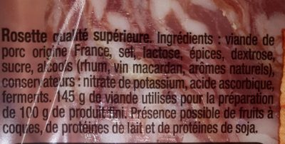 Rosette - Ingredients - fr