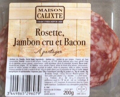 Rosette, jambon cru et bacon - Product - fr