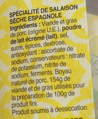 Le Fuet - Ingredients - fr