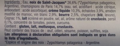 8 Mini Coquilles Saint-Jacques - Ingrédients