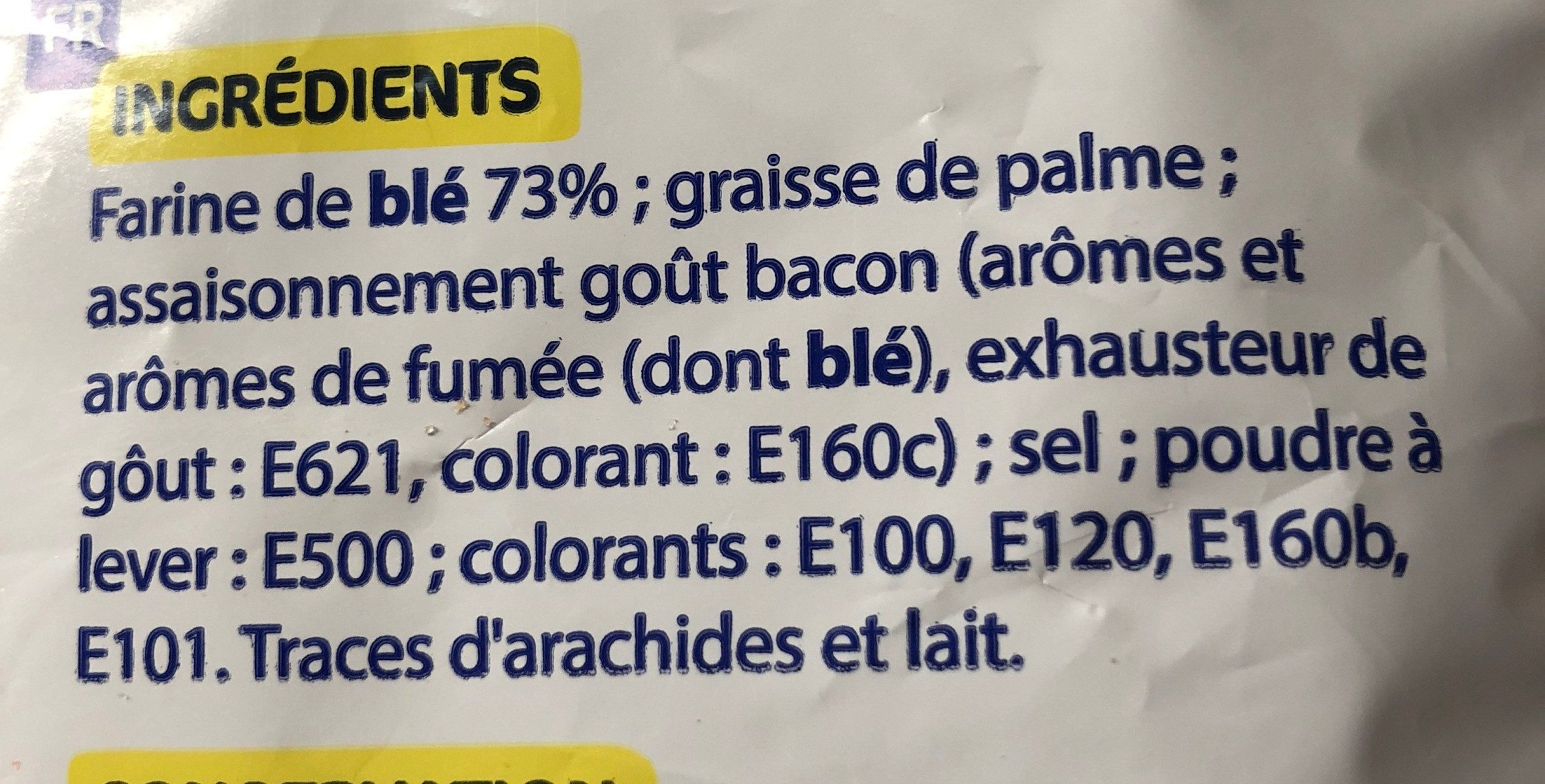 Snacks goût Bacon - Ingrediënten - fr