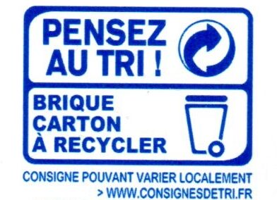 Lait Demi-Ecrémé - Stérilisé UHT - Instrucciones de reciclaje y/o información de embalaje - fr