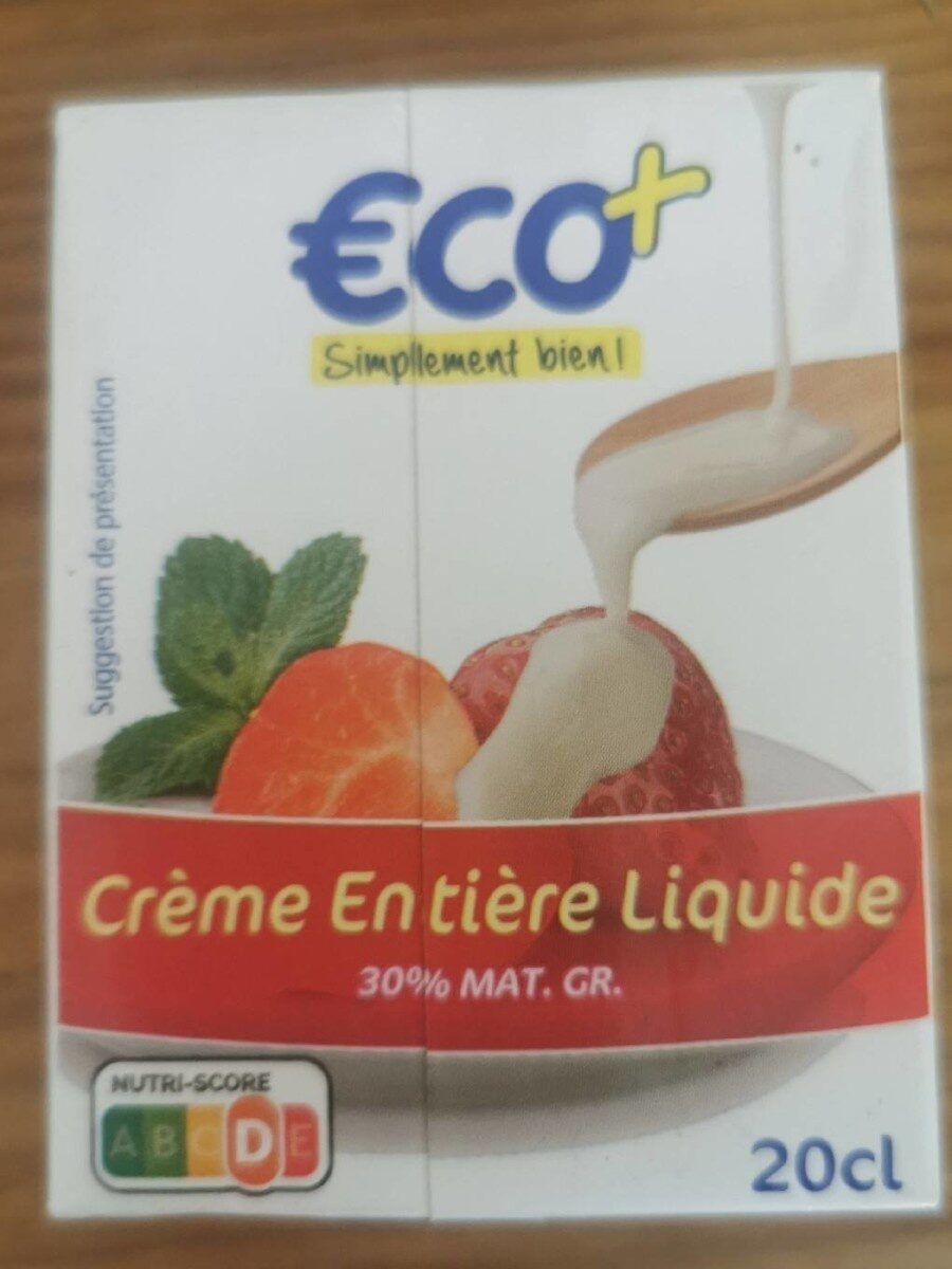 Crème Liquide - Tableau nutritionnel