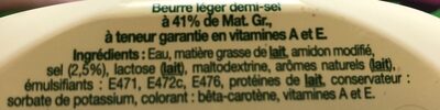 Le Beurre Léger 41%MG demi-sel - Ingrédients