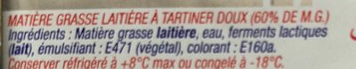Le Beurre Tartine Et Cuisine Doux 60% MG - Ingrediënten