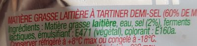 Le Beurre Tartine Et Cuisine Demi-Sel 60%MG - Ingrediënten