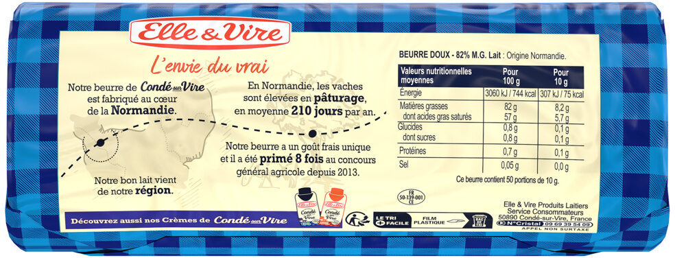 Le Beurre de Condé-sur-Vire doux - Ingrédients