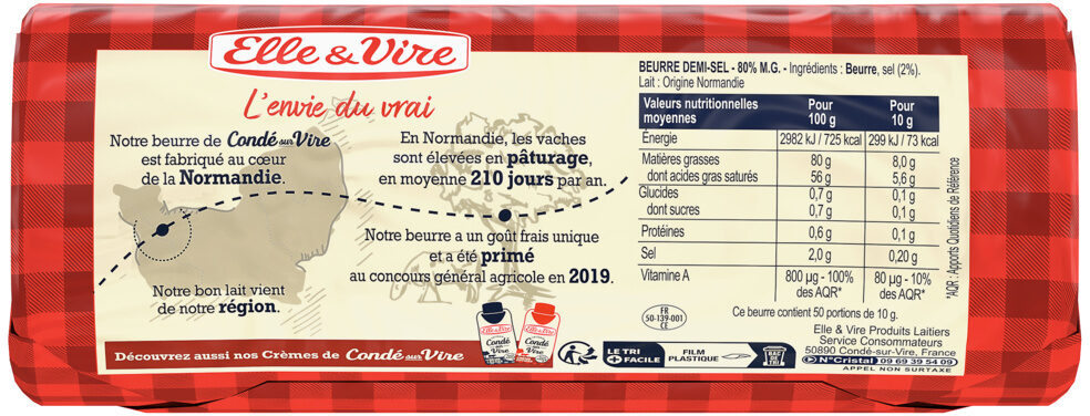 Le Beurre De Condé-Sur-Vire Demi-Sel - Ingrédients