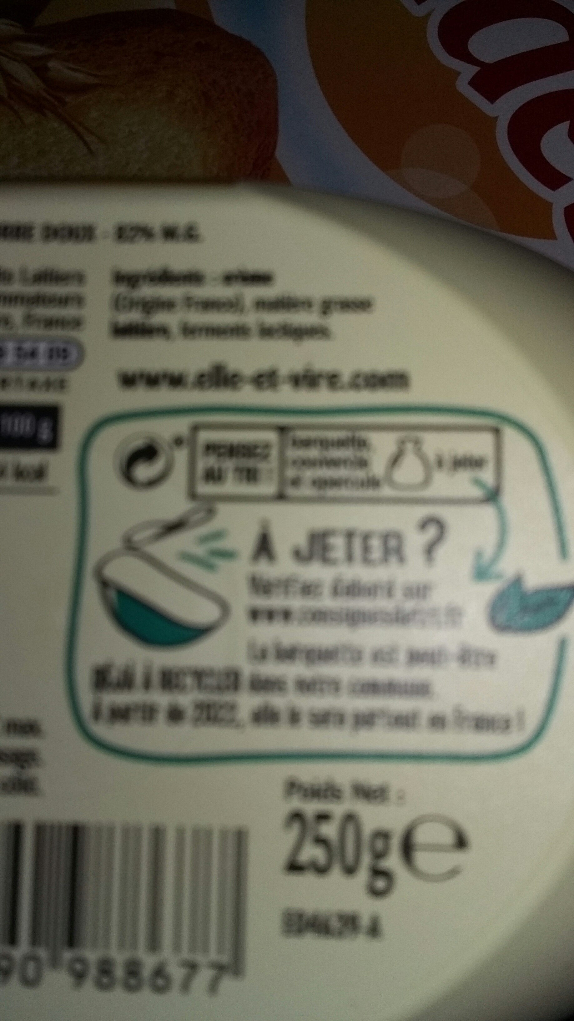 Le Beurre Tendre Doux - Instruction de recyclage et/ou informations d'emballage