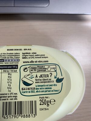 Le Beurre Tendre Demi-Sel - Instruction de recyclage et/ou informations d'emballage